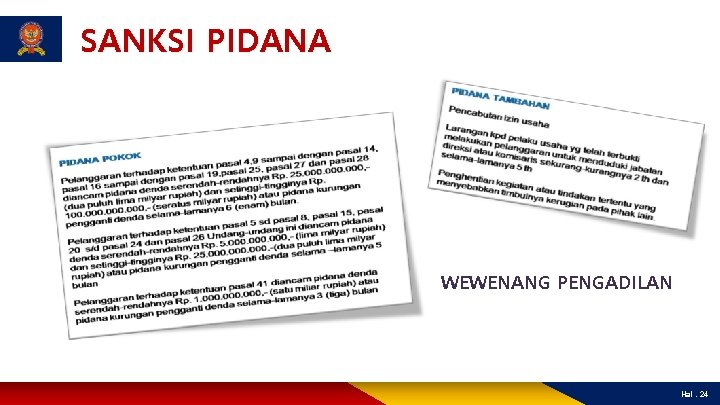 SANKSI PIDANA WEWENANG PENGADILAN Hal. 24 