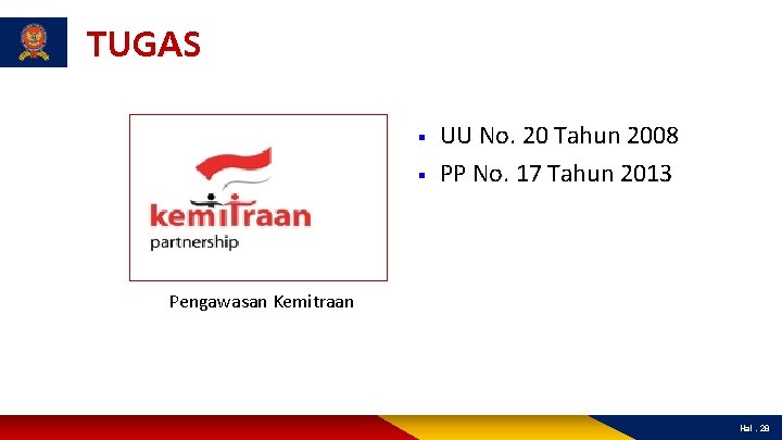 TUGAS § § UU No. 20 Tahun 2008 PP No. 17 Tahun 2013 Pengawasan