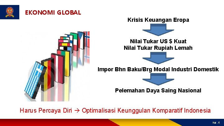 EKONOMI GLOBAL Krisis Keuangan Eropa Nilai Tukar US $ Kuat Nilai Tukar Rupiah Lemah