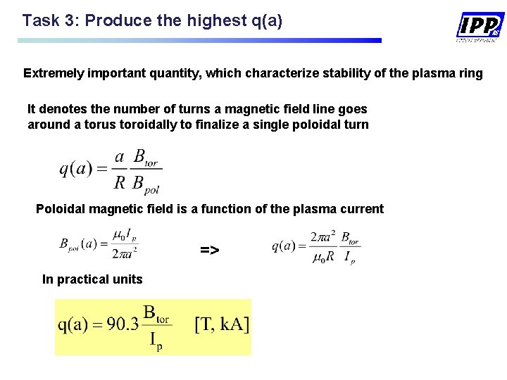 Task 3: Produce the highest q(a) Extremely important quantity, which characterize stability of the Task 3: Produce the highest q(a) Extremely important quantity, which characterize stability of the