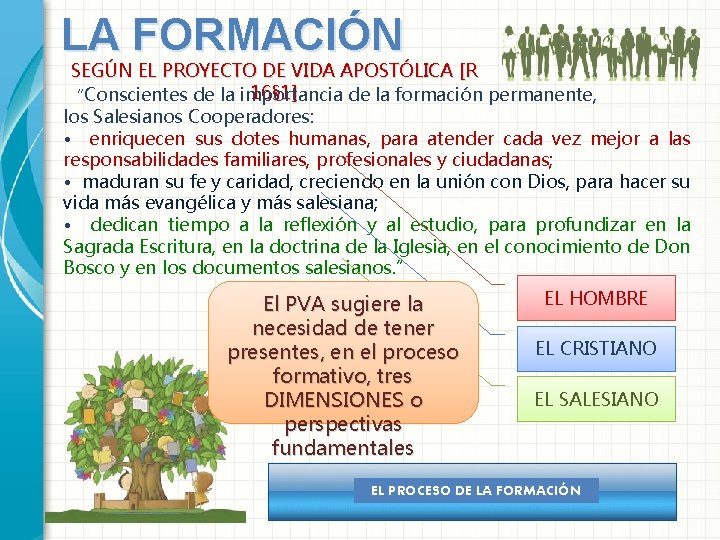 LA FORMACIÓN SEGÚN EL PROYECTO DE VIDA APOSTÓLICA [R 16§ 1] “Conscientes de la