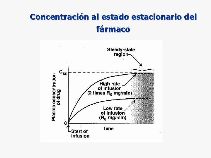 Concentración al estado estacionario del fármaco Concentración al estado estacionario del fármaco