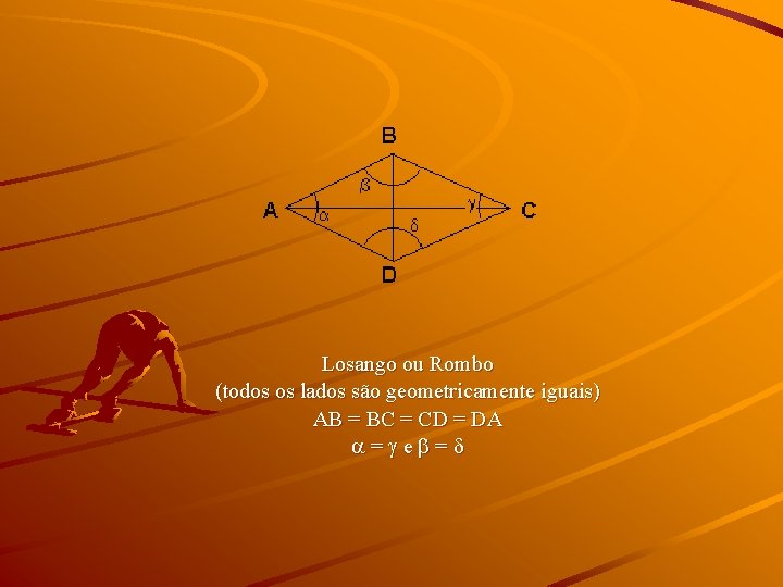 Losango ou Rombo (todos os lados são geometricamente iguais) AB = BC = CD