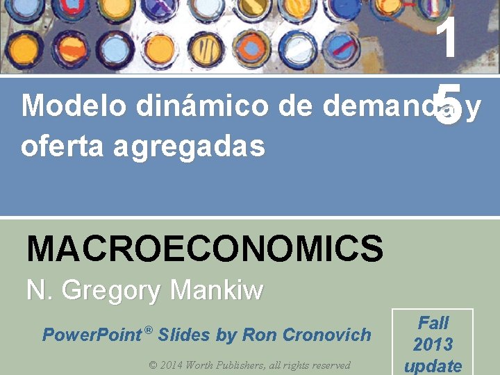 1 Modelo dinámico de demanda 5 y oferta agregadas MACROECONOMICS N. Gregory Mankiw ®