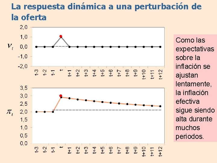 La respuesta dinámica a una perturbación de la oferta Como las expectativas sobre la