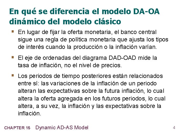 En qué se diferencia el modelo DA-OA dinámico del modelo clásico § En lugar
