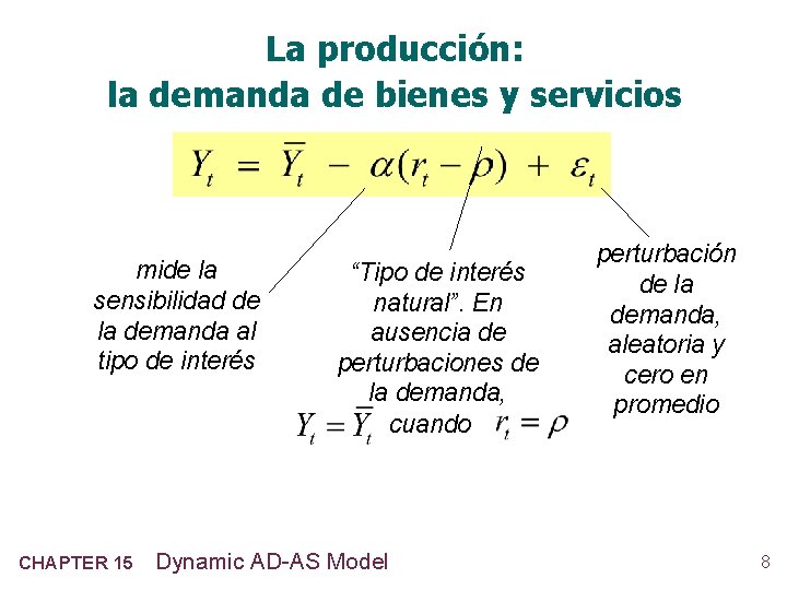La producción: la demanda de bienes y servicios mide la sensibilidad de la demanda
