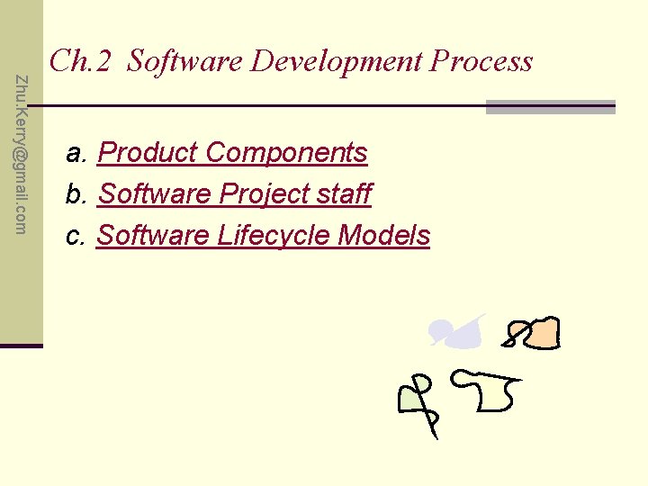 Zhu. Kerry@gmail. com Ch. 2 Software Development Process a. Product Components b. Software Project