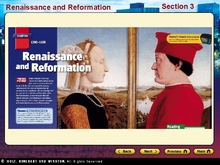 Renaissance and Reformation Section 3 