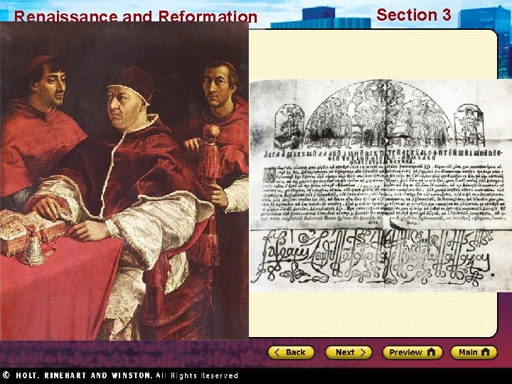 Renaissance and Reformation Section 3 