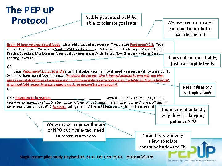 The PEP u. P Protocol Stable patients should be able to tolerate goal rate