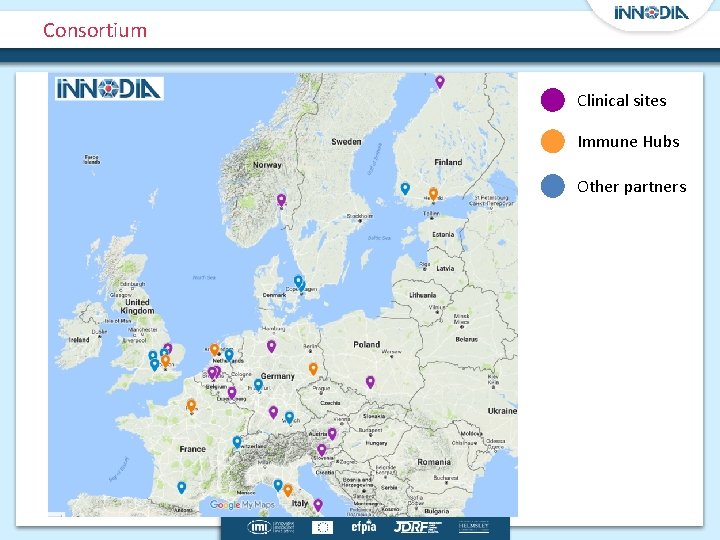 Consortium Clinical sites Immune Hubs Other partners 