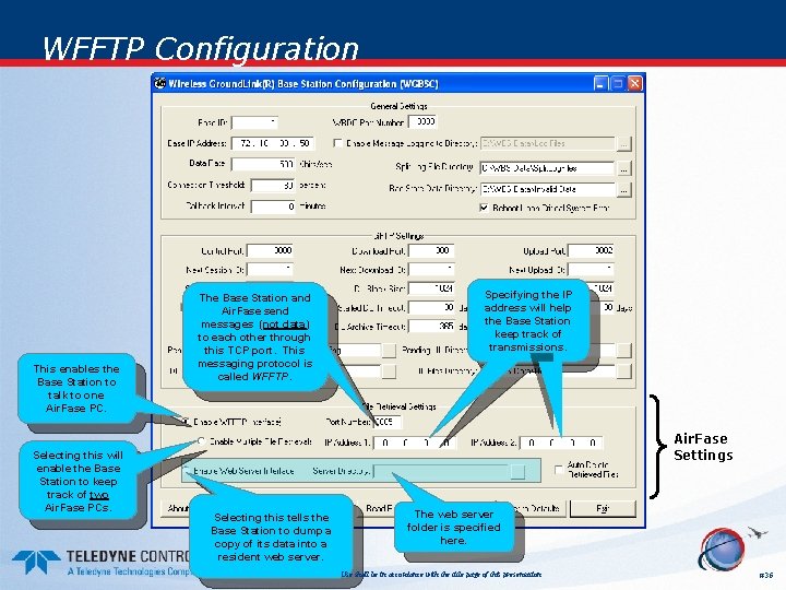 WFFTP Configuration This enables the Base Station to talk to one Air. Fase PC.