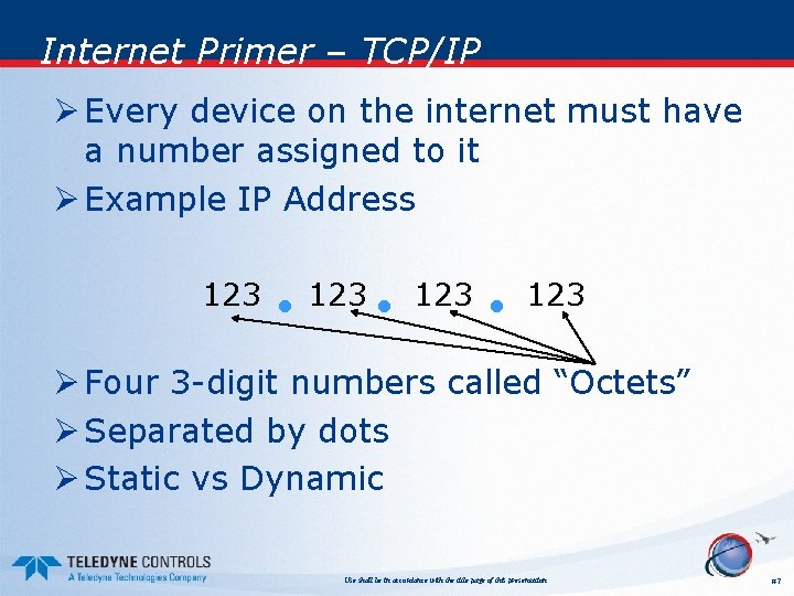 Internet Primer – TCP/IP Ø Every device on the internet must have a number