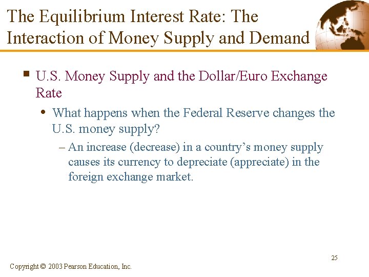 The Equilibrium Interest Rate: The Interaction of Money Supply and Demand § U. S.
