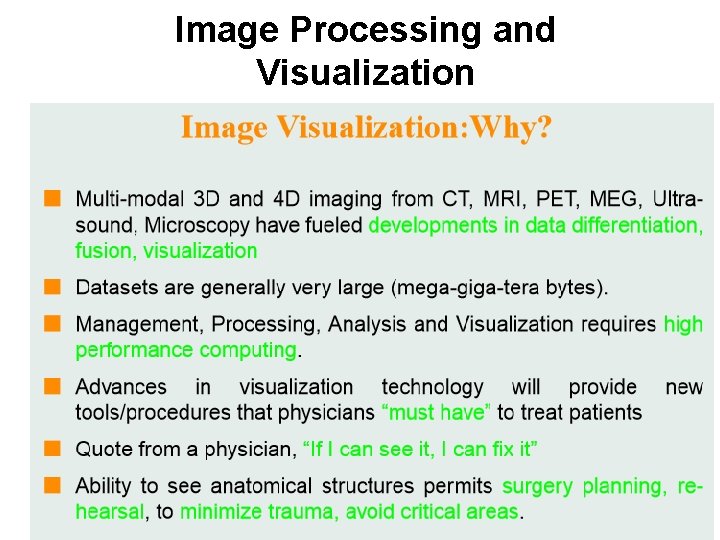 Image Processing and Visualization 