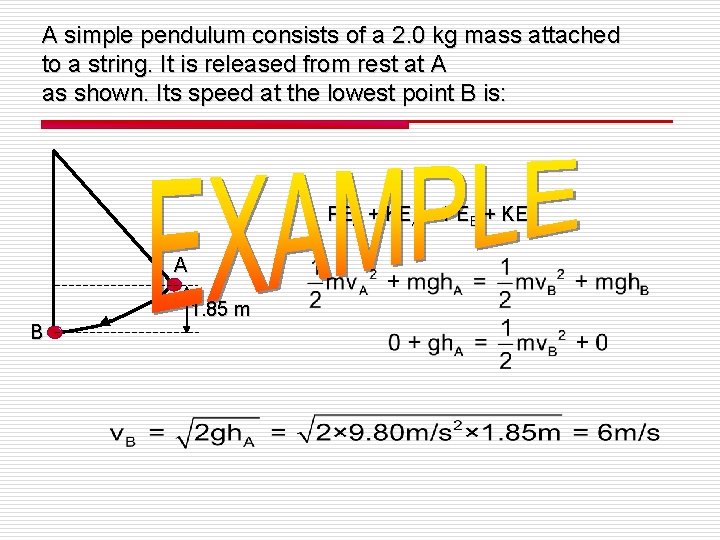 A simple pendulum consists of a 2. 0 kg mass attached to a string.