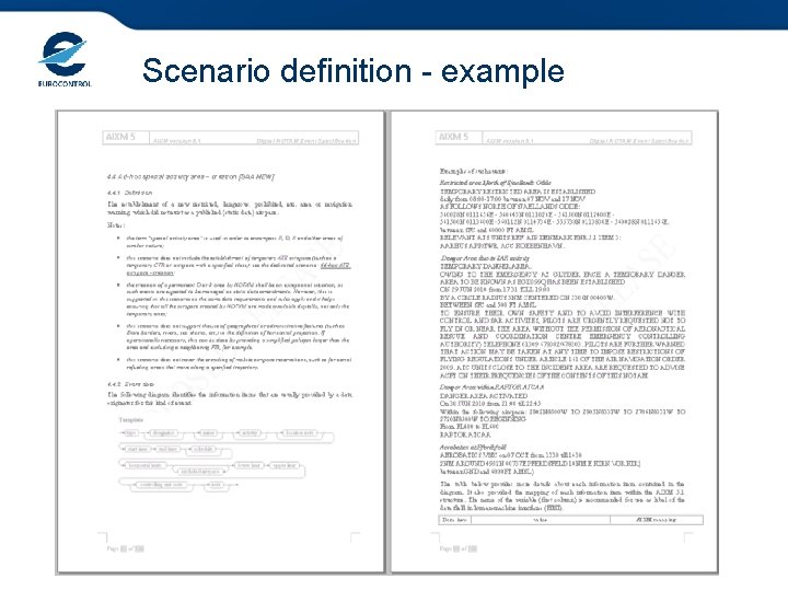Scenario definition - example Scenario definition - example