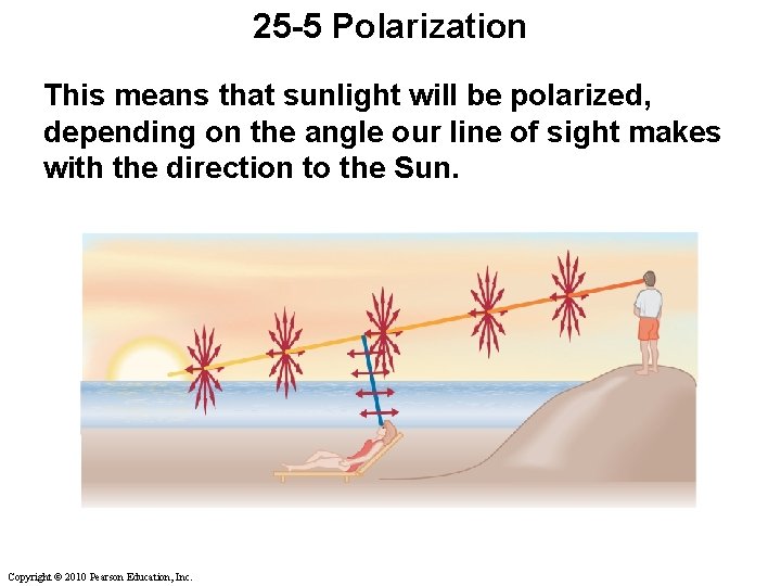 25 -5 Polarization This means that sunlight will be polarized, depending on the angle
