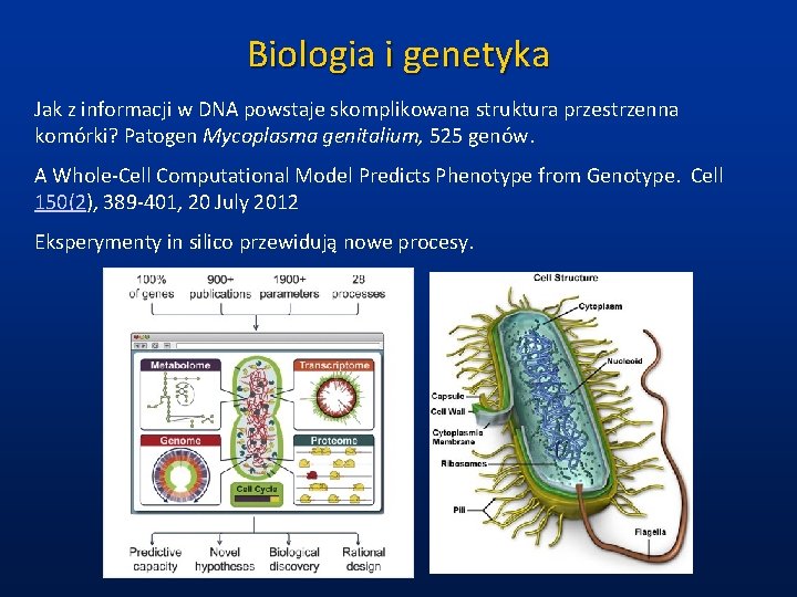 Biologia i genetyka Jak z informacji w DNA powstaje skomplikowana struktura przestrzenna komórki? Patogen