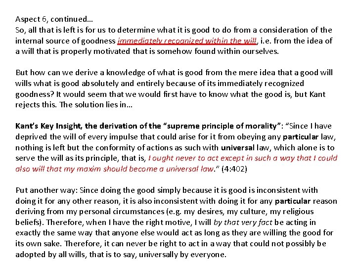 Aspect 6, continued… So, all that is left is for us to determine what