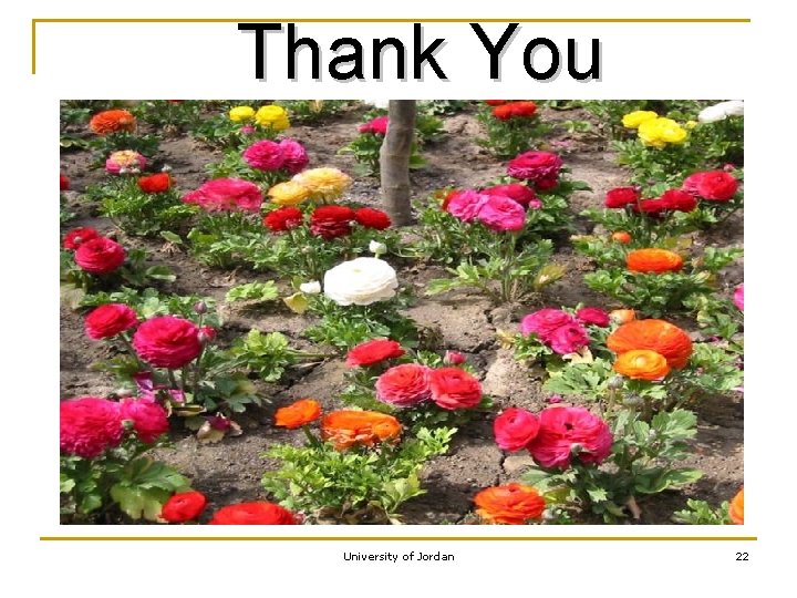 Thank You University of Jordan 22 Thank You University of Jordan 22