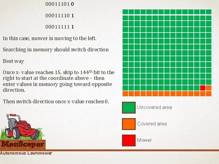 00011101 0 Searching in memory should switch direction Best way Once x- value reaches 00011101 0 Searching in memory should switch direction Best way Once x- value reaches