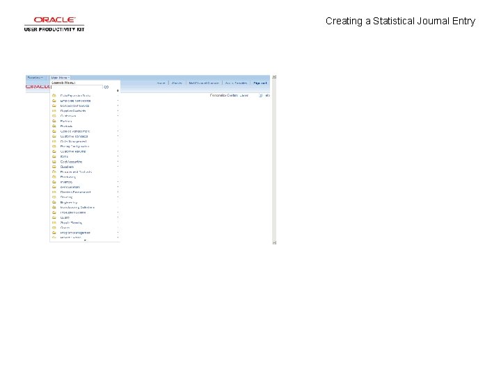 Creating a Statistical Journal Entry 