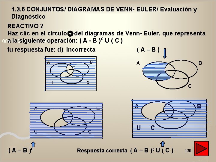 1. 3. 6 CONJUNTOS/ DIAGRAMAS DE VENN- EULER/ Evaluación y Diagnóstico REACTIVO 2 Haz 1. 3. 6 CONJUNTOS/ DIAGRAMAS DE VENN- EULER/ Evaluación y Diagnóstico REACTIVO 2 Haz