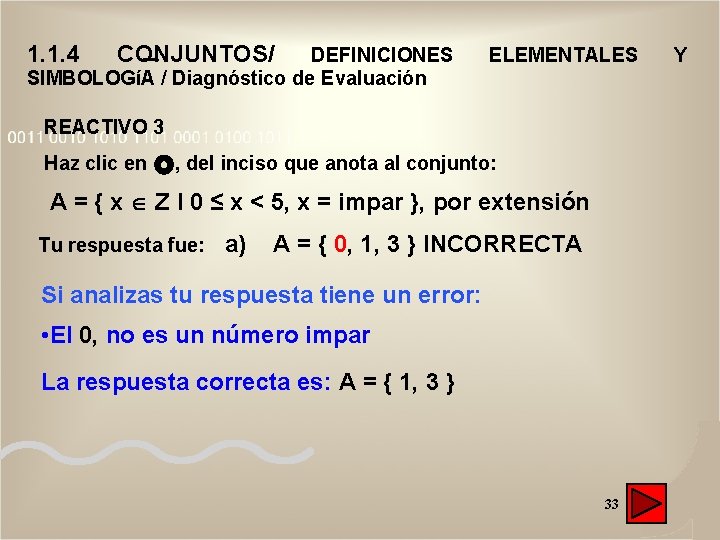 1. 1. 4 CONJUNTOS/ DEFINICIONES SIMBOLOGíA / Diagnóstico de Evaluación ELEMENTALES REACTIVO 3 Haz 1. 1. 4 CONJUNTOS/ DEFINICIONES SIMBOLOGíA / Diagnóstico de Evaluación ELEMENTALES REACTIVO 3 Haz