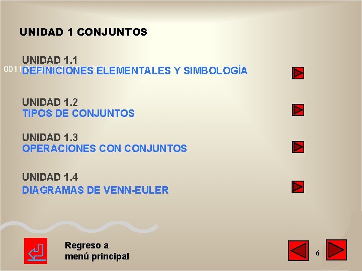 UNIDAD 1 CONJUNTOS UNIDAD 1. 1 DEFINICIONES ELEMENTALES Y SIMBOLOGÍA UNIDAD 1. 2 TIPOS UNIDAD 1 CONJUNTOS UNIDAD 1. 1 DEFINICIONES ELEMENTALES Y SIMBOLOGÍA UNIDAD 1. 2 TIPOS