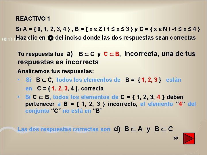 REACTIVO 1 Si A = { 0, 1, 2, 3, 4 } , B REACTIVO 1 Si A = { 0, 1, 2, 3, 4 } , B