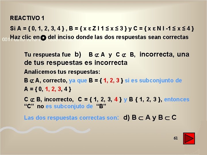 REACTIVO 1 Si A = { 0, 1, 2, 3, 4 } , B REACTIVO 1 Si A = { 0, 1, 2, 3, 4 } , B