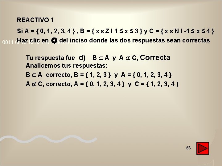REACTIVO 1 Si A = { 0, 1, 2, 3, 4 } , B REACTIVO 1 Si A = { 0, 1, 2, 3, 4 } , B