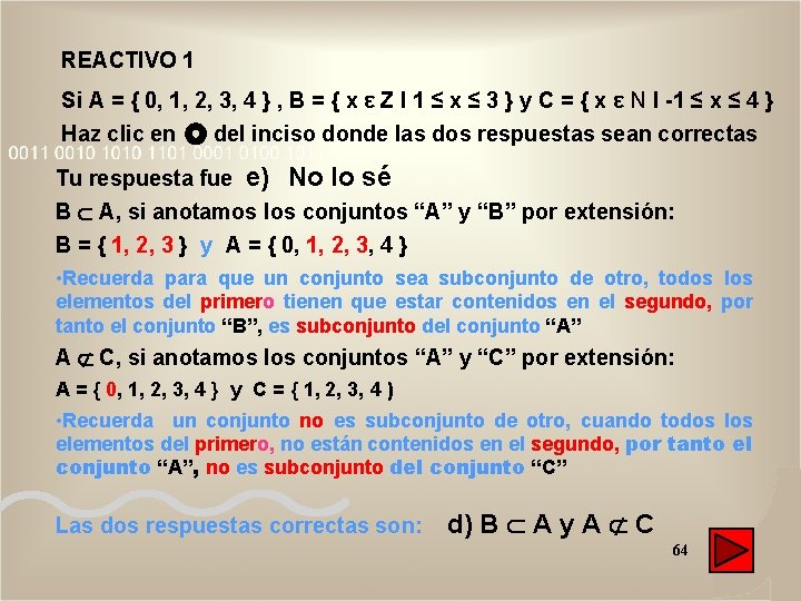 REACTIVO 1 Si A = { 0, 1, 2, 3, 4 } , B REACTIVO 1 Si A = { 0, 1, 2, 3, 4 } , B