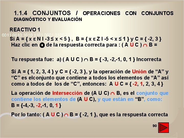 1. 1. 4 CONJUNTOS / OPERACIONES CONJUNTOS DIAGNÓSTICO Y EVALUACIÓN REACTIVO 1 Si A 1. 1. 4 CONJUNTOS / OPERACIONES CONJUNTOS DIAGNÓSTICO Y EVALUACIÓN REACTIVO 1 Si A