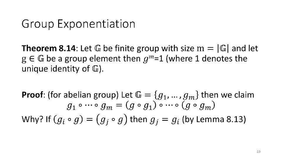 Group Exponentiation • 19 