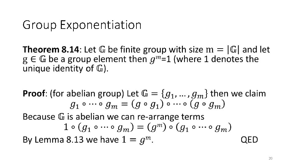 Group Exponentiation • 20 