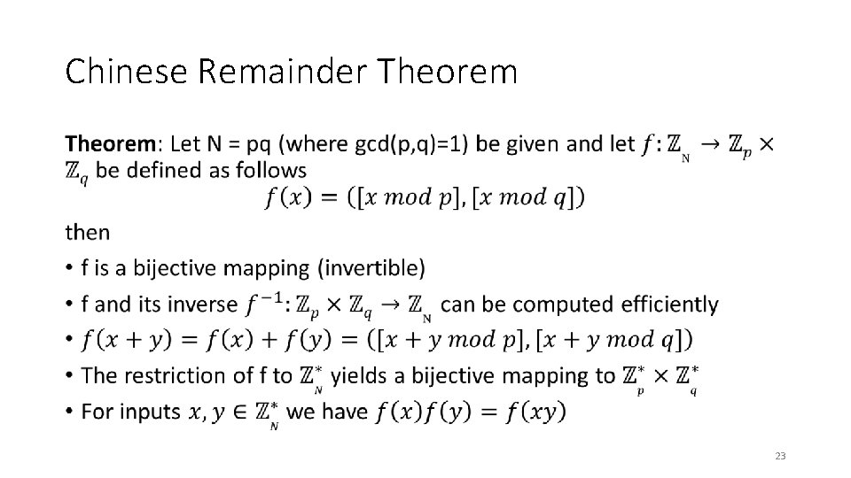 Chinese Remainder Theorem • 23 