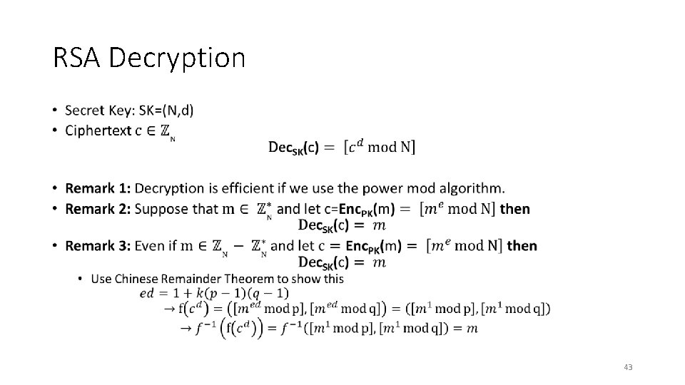 RSA Decryption • 43 