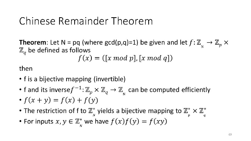Chinese Remainder Theorem • 69 