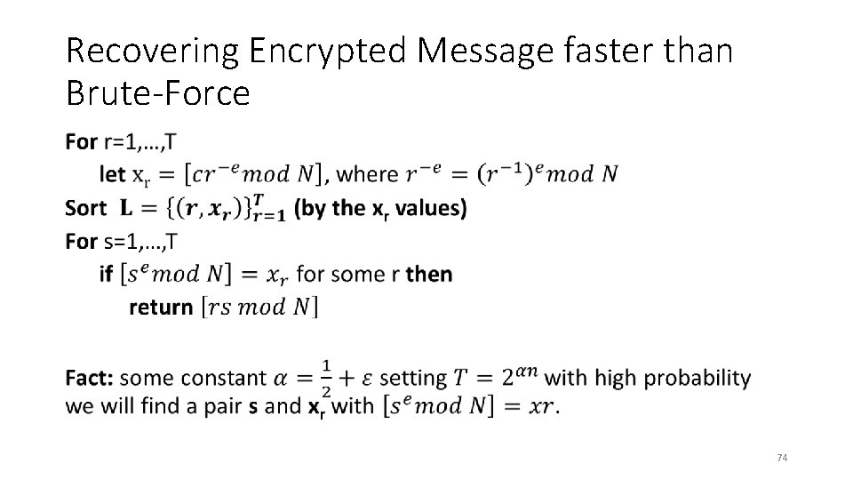 Recovering Encrypted Message faster than Brute-Force • 74 