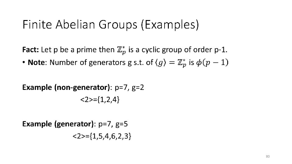 Finite Abelian Groups (Examples) • 80 