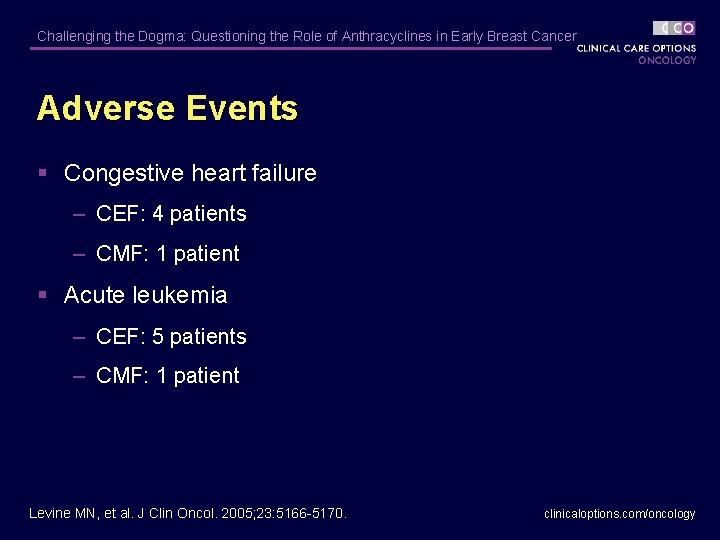 Challenging the Dogma: Questioning the Role of Anthracyclines in Early Breast Cancer Adverse Events