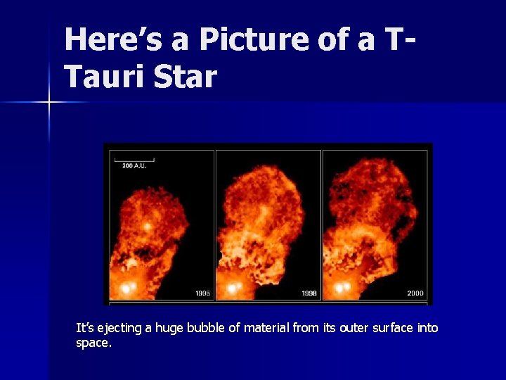 Here’s a Picture of a TTauri Star It’s ejecting a huge bubble of material