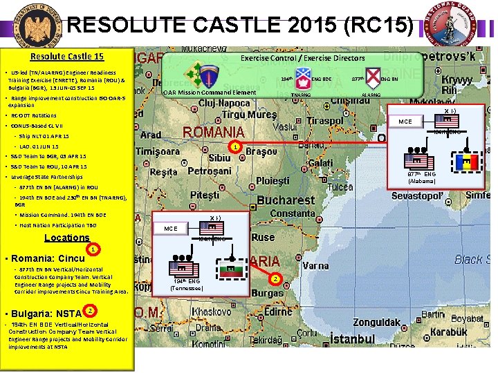 RESOLUTE CASTLE 2015 (RC 15) Resolute Castle 15 • US-led (TN/ALARNG) Engineer Readiness Training