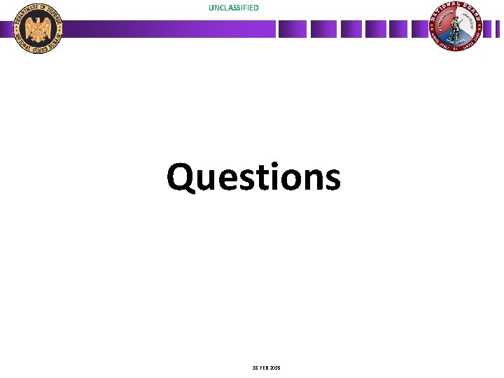 UNCLASSIFIED Questions 18 FEB 2015 