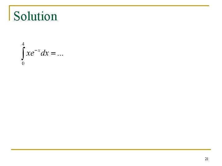 Solution 21 Solution 21
