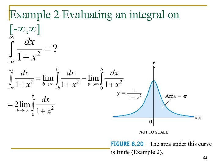 Example 2 Evaluating an integral on [-∞, ∞] 64 