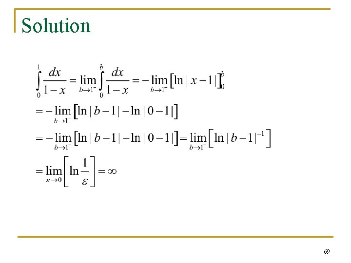 Solution 69 Solution 69